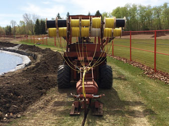 Vibritory plowing pipe & wire